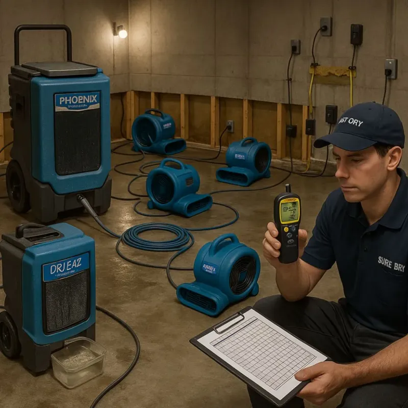 Structural Drying and Dehumidification process in Farmington, MN